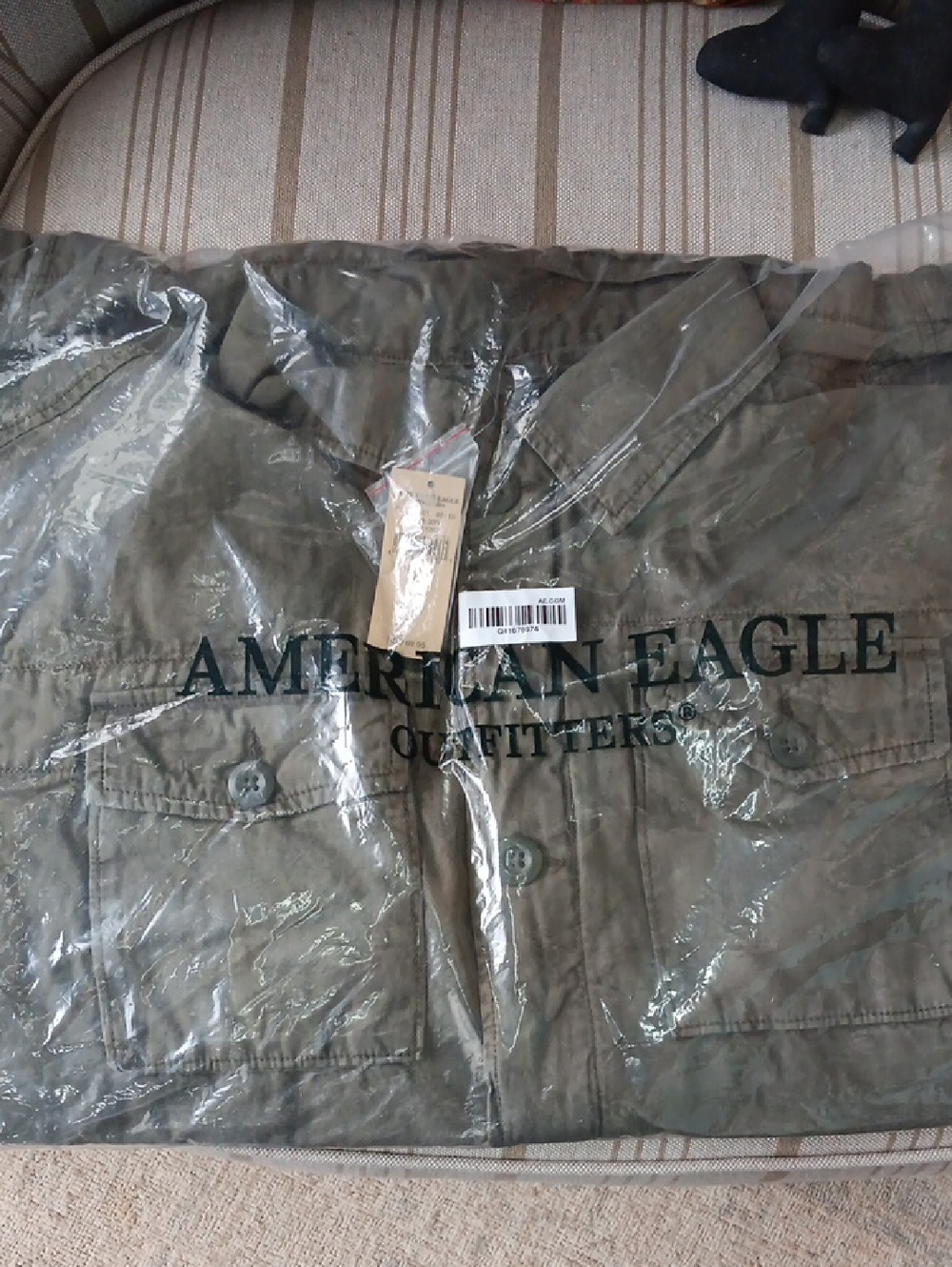 American Eagle Outfitters Military Green Button-Front Jacket